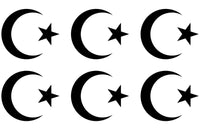 Islam Symbol Vinyl Decals Crescent and Star Stickers Set of 6