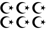 Islam Symbol Vinyl Decals Crescent and Star Stickers Set of 6