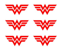 Small wonder woman symbol Vinyl Decals set of 6 wonder woman Stickers Sheet