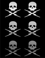 Death Proof Skull Vinyl Decals Phone Helmet Small Stickers Set of 6