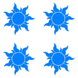 4 Small Sun Vinyl decals car and phone case stickers