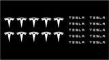 Small Tesla Logo Vinyl Decals Stickers Set