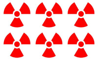 Small set of 6 radioactive Symbol Vinyl Decal Laptop Car Window Speaker Sticker