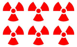 Small set of 6 radioactive Symbol Vinyl Decal Laptop Car Window Speaker Sticker