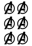 Small Avengers symbol Vinyl Decals set of 6 avengers Stickers Sheet