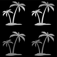 4 Small Palm Trees Vinyl decals car and phone case stickers