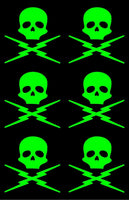 Death Proof Skull Vinyl Decals Phone Helmet Small Stickers Set of 6