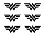 Small wonder woman symbol Vinyl Decals set of 6 wonder woman Stickers Sheet