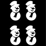 4 Small Snowman Vinyl decals phone case laptop car stickers