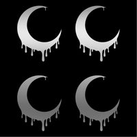 4 Small Dripping moon Vinyl decals car and phone case stickers