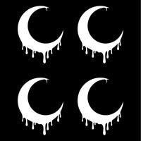 4 Small Dripping moon Vinyl decals car and phone case stickers