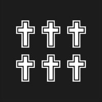 Christian Cross Vinyl Decals Stickers Set of 6