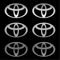 Small Toyota logo 6 Small Vinyl Decals Car 2" 3" Toyota symbol Stickers