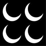 Small moon Symbol Vinyl Decals set of 4 crescent moon Stickers Sheet