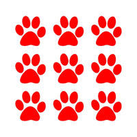 Pet Paws Animal Prints Vinyl Decal Sticker Set of 9