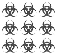 Set of 9 Biohazard Vinyl Decals Car Laptop Stickers