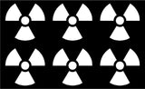 Small set of 6 radioactive Symbol Vinyl Decal Laptop Car Window Speaker Sticker