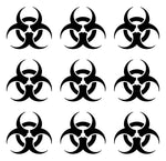 Set of 9 Biohazard Vinyl Decals Car Laptop Stickers