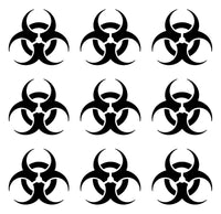 Set of 9 Biohazard Vinyl Decals Car Laptop Stickers