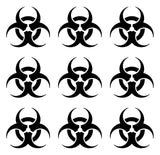 Set of 9 Biohazard Vinyl Decals Car Laptop Stickers