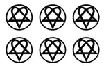 Him Heartagram Stickers Vinyl Decal Music Band Laptop Phone Stickers Set of 6