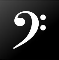 Bass Clef Symbol Vinyl Decal Laptop Guitar Car Window Sticker