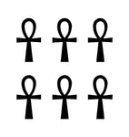 6 Small Ankh Symbol Egyptian Egypt Pagan Vinyl Decals Phone Stickers Set