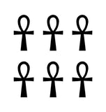 6 Small Ankh Symbol Egyptian Egypt Pagan Vinyl Decals Phone Stickers Set