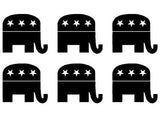 Small Republican GOP Elephant Phone laptop Vinyl Decal Sticker set of 6