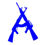 crossed guns AK 47 M16 Rifle Vinyl Decal Car Truck Window Sticker