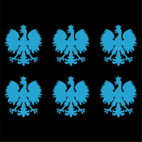 Small Polish Eagle set of 6 Vinyl Decals Phone Polska Eagle Stickers Sheet