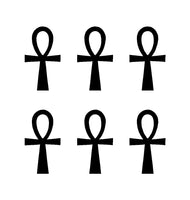 6 Small Ankh Symbol Egyptian Egypt Pagan Vinyl Decals Phone Stickers Set