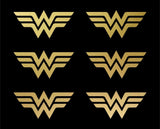 Small wonder woman symbol Vinyl Decals set of 6 wonder woman Stickers Sheet