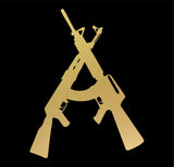 crossed guns AK 47 M16 Rifle Vinyl Decal Car Truck Window Sticker