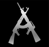 crossed guns AK 47 M16 Rifle Vinyl Decal Car Truck Window Sticker