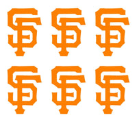 Small SF Giants Baseball Vinyl Decals Stickers SF Set of 6