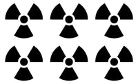 Small set of 6 radioactive Symbol Vinyl Decal Laptop Car Window Speaker Sticker