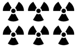 Small set of 6 radioactive Symbol Vinyl Decal Laptop Car Window Speaker Sticker