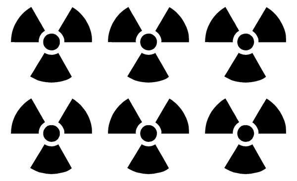 Small set of 6 radioactive Symbol Vinyl Decal Laptop Car Window Speaker Sticker