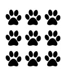 Pet Paws Animal Prints Vinyl Decal Sticker Set of 9