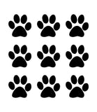 Pet Paws Animal Prints Vinyl Decal Sticker Set of 9