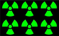 Small set of 6 radioactive Symbol Vinyl Decal Laptop Car Window Speaker Sticker