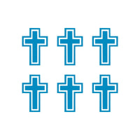 Christian Cross Vinyl Decals Stickers Set of 6