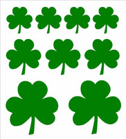 Irish Shamrock Vinyl Decals Green Clover Car Window Laptop Phone Stickers Set