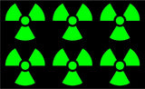 Small set of 6 radioactive Symbol Vinyl Decal Laptop Car Window Speaker Sticker