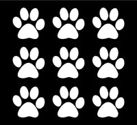 Small Pet Paw Prints Vinyl Decals Stickers Cat Dog Puppy Kittens Phone set of 9