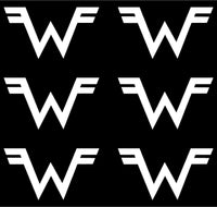 Set of 6 small Weezer band Logo Vinyl Decal Laptop Car Window Speaker Sticker