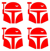 Small Boba Fett set of 4 Logo Vinyl Decal Laptop Car Star Wars Sticker