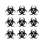 Set of 9 Biohazard Vinyl Decals Car Laptop Stickers