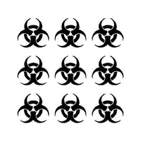 Set of 9 Biohazard Vinyl Decals Car Laptop Stickers
